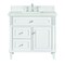James Martin Vanities 36'' Single Vanity, Bright White w/ 3 CM Lime Delight Quartz Top 424-V36-BW-3LDL - alternate 1